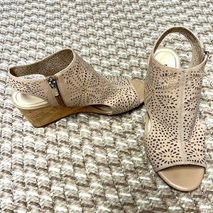 EUC Alex Marie sandals with cork wedges and a little gold bling